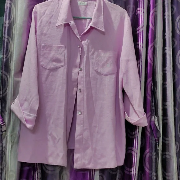 Lavender trending oversized shirt size fits to m to xl - Picture 4 of 4